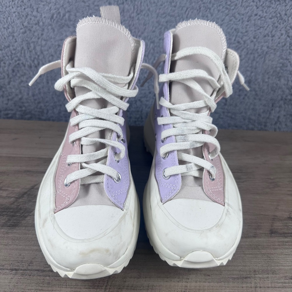 Converse Run Star Hike Womens 5 Lavender Pink Colorblock Platform Sneakers A0158